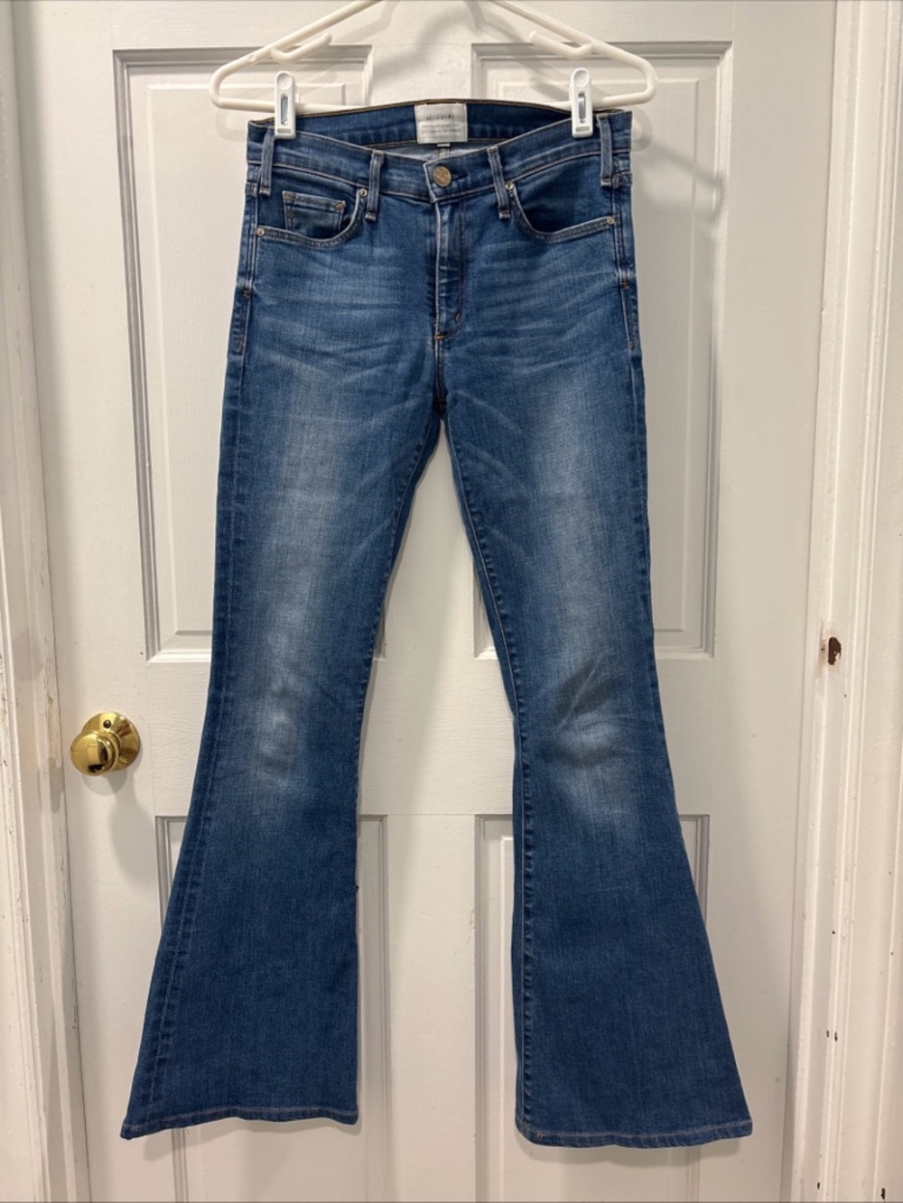 McGuire Women’s Majorelle Flare Jeans Size 26 Medium Wash Mid Rise Bell Bottom
